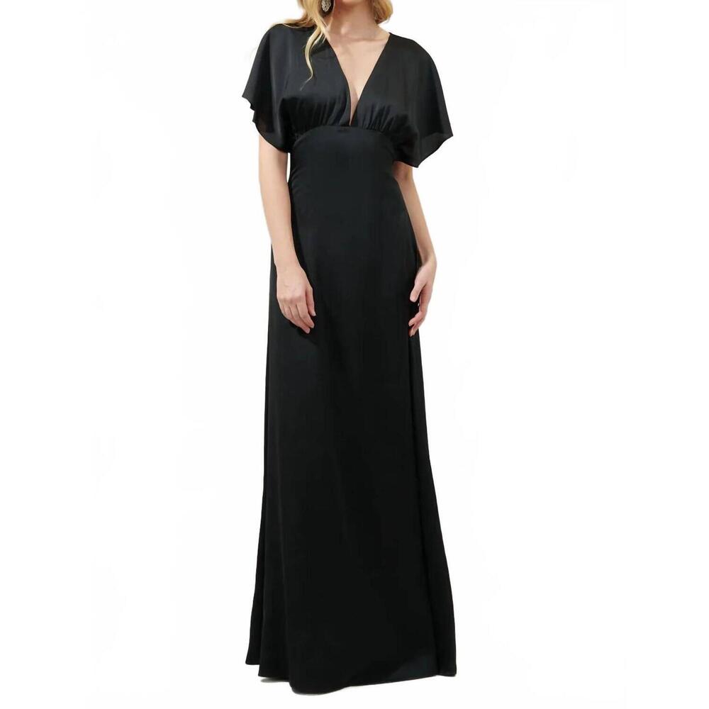 NEW SUGARLIPS stacy v-neck maxi dress in black